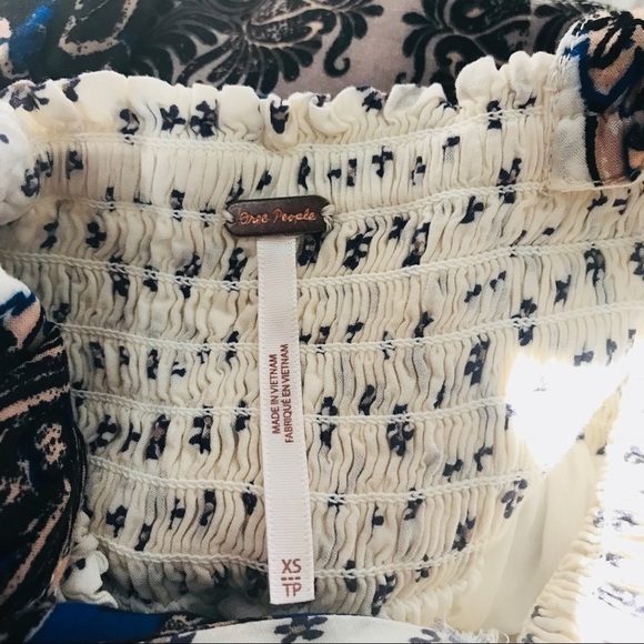 Free People Flared Boho Style Summer Milkmaid  Dress XS - Picture 6 of 6